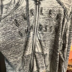 Harley-Davidson Textured Gray Hoodie